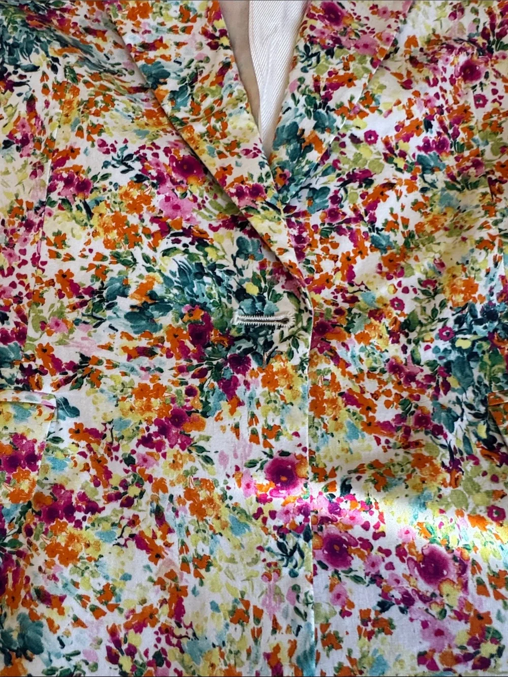 Zara Multicolor Floral Blazer in Pink, Green & Yellow - Picture 11 of 12